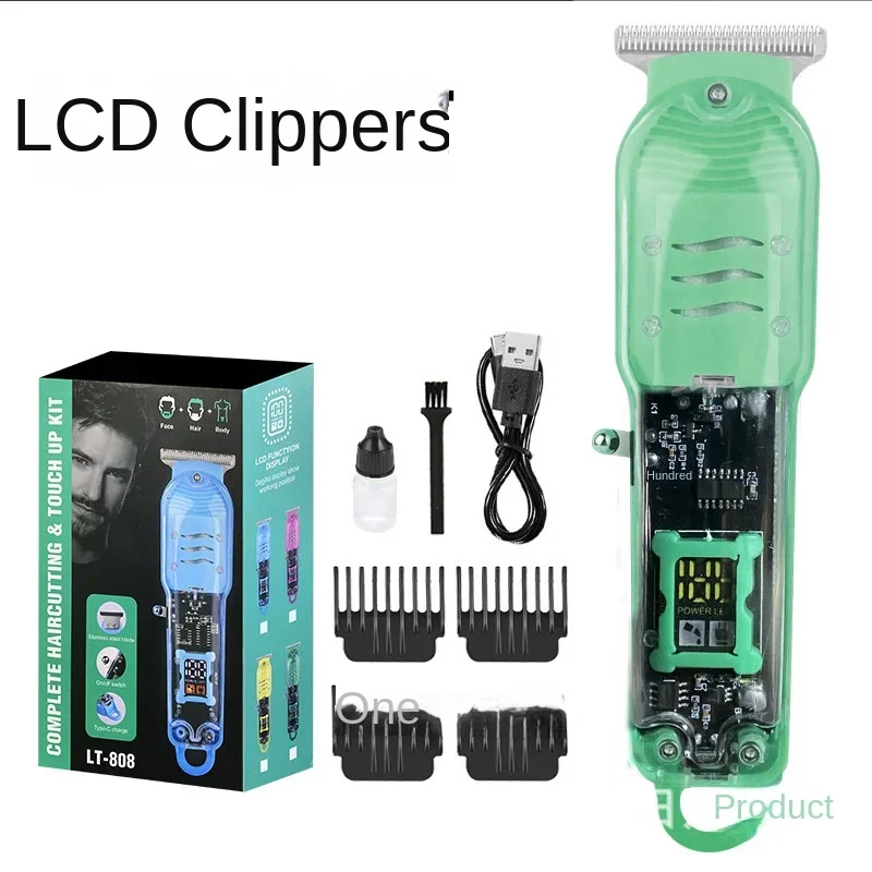 Professional Hair Cutting Machine Rechargeable  Clipper Transparent Electric Hair Trimmers For Men Cordless Hair Cut Machine 5