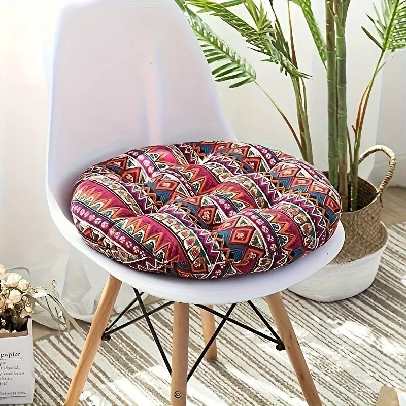 Square/Round Seat Cushion Suitable for Yoga, Dining, and Office Chairs, Ethnic Style FabricsTatami Bench Cushions, Home Decor