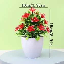 Elegant Five Leaf Plum Artificial Flowers for Indoor & Outdoor Decor, Perfect for Home or Wedding Decoration (Red)