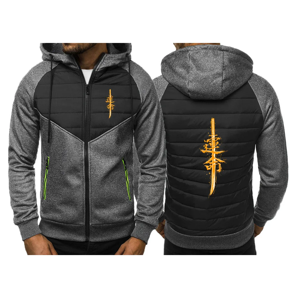 Cotton Hoodie Sweatshirt Long Sleeve Zipper Jacket for Men