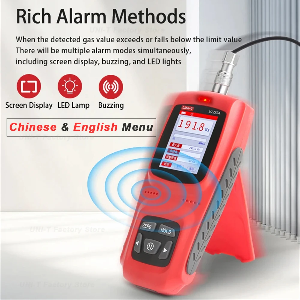 Digital Tesla Meter UNI-T UT335 Gauss Meter Magnetic Detection 0~3000mT/kGs Surface Magnetic Strength Gaussian Meter with Data Storage Calibration