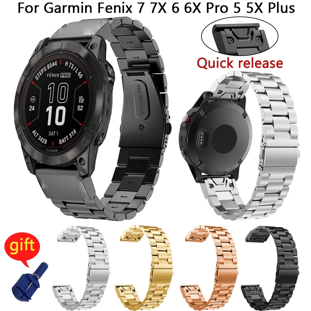 

Металлический ремешок для Garmin Fenix 7 7X 6X 6 Pro 5X Plus, ремешок из нержавеющей стали, тактический Браво Mk2 22 26 мм, браслет для умных часов