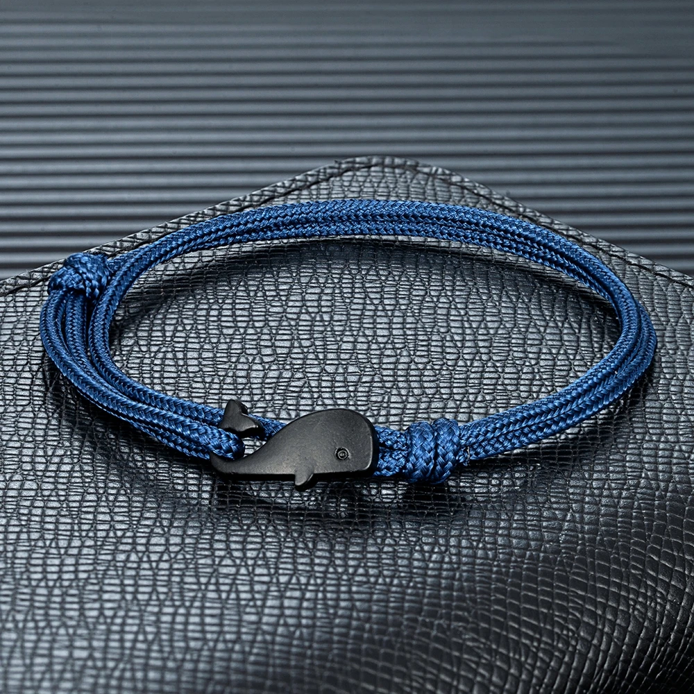 MKENDNOceanstyle100WaterproofSurferRopeBraceletsCuteWhale
