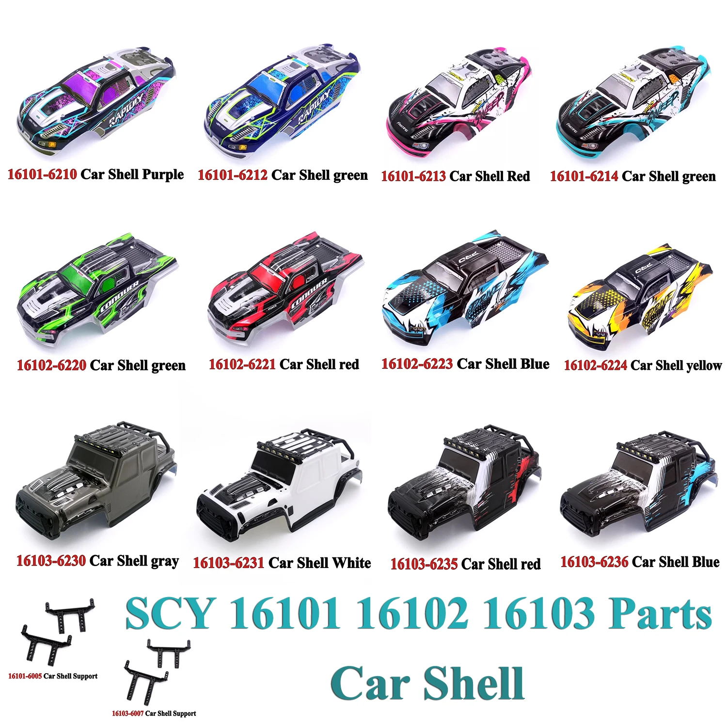 Scy 16101 16102 16103 Rc Ricambi Auto Telecomandati 6213 6214 6210 6212 6223 6224 6220 6221 6235 6236 6230 6231 Guscio Auto