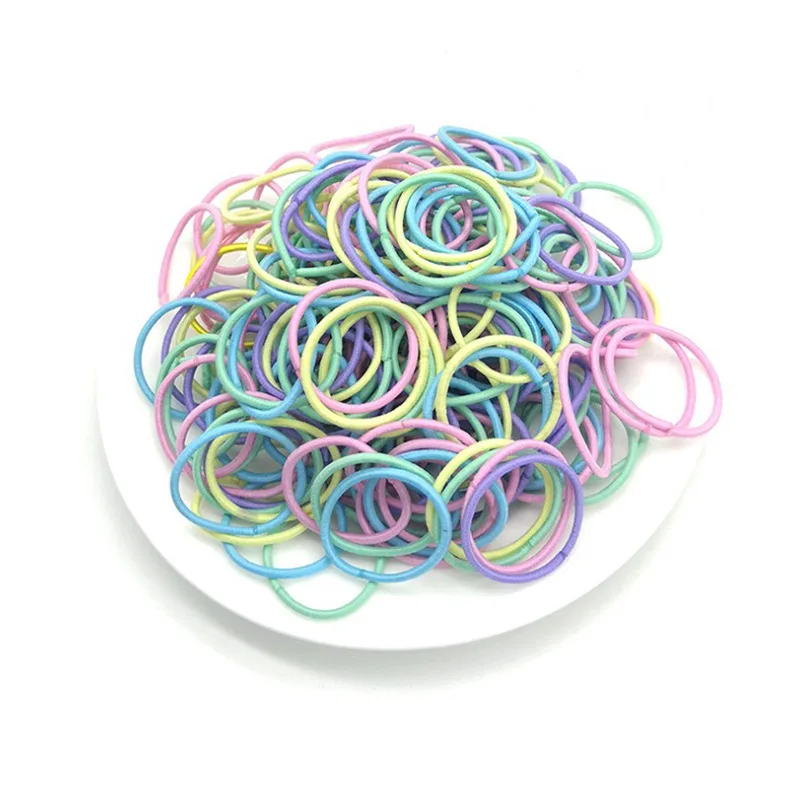 thumbnail image 1 of 20-100 unidades de bandas elásticas para el cabello de colores variados, pequeñas bandas de goma, accesorios para el cabello para mujeres, niñas y niños, coleteros, regalos, 1 of 5