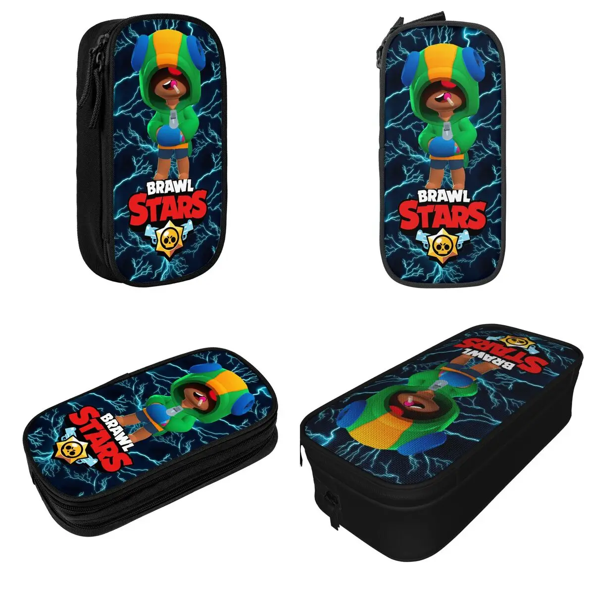 Pencil Case B-Brawls S-Stared Game Leon Pencil Cases Lovely Pen Holder Bags Student Large Storage School Supplies