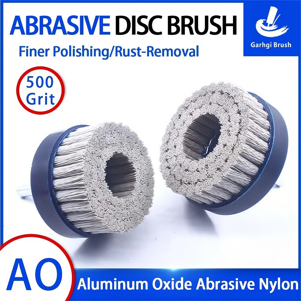 Schleif-Nylonscheibenbürste mit 500 Körnungen, Aluminiumoxid-Feinsatz, Polieren, Aluminium, Edelstahl, Nichteisen, Holz, Kunststoff, CNC-Bearbeitung
