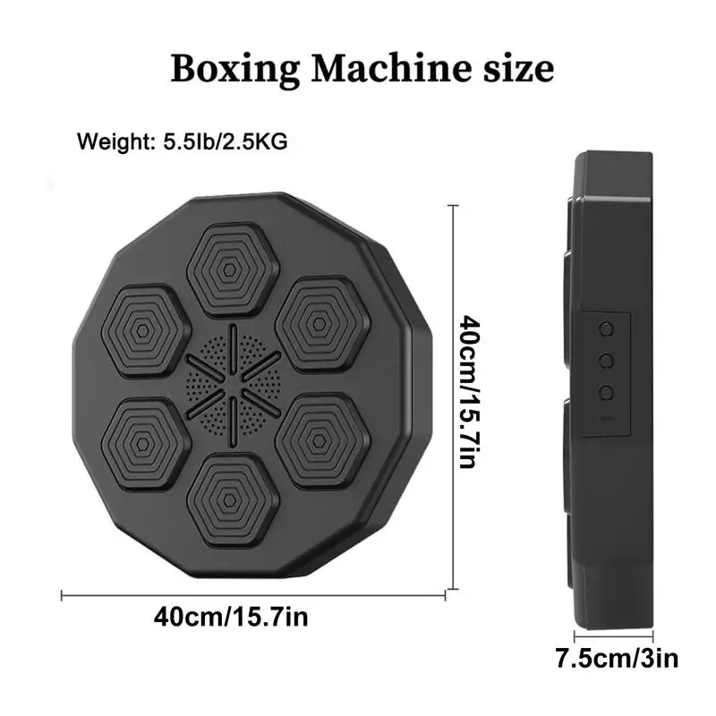 LED Electronic Music Boxing Machine Wall Mount Smart Music Boxer with Gloves for Adults Teens Home Exercise music boxing toys