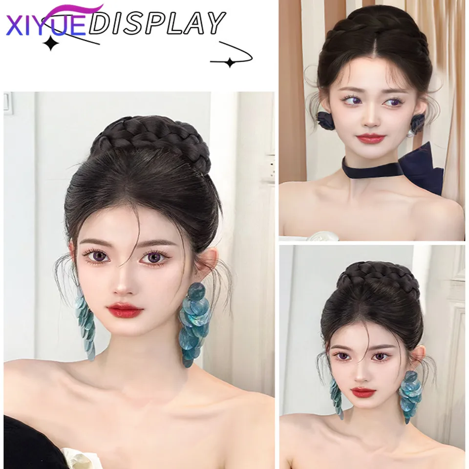 XIYUE 천금 공주 머리 가발, 클램핑 클립, 한푸 고대 중국 스타일, 헤어 팬, 헤어 매듭, 가발 가방
