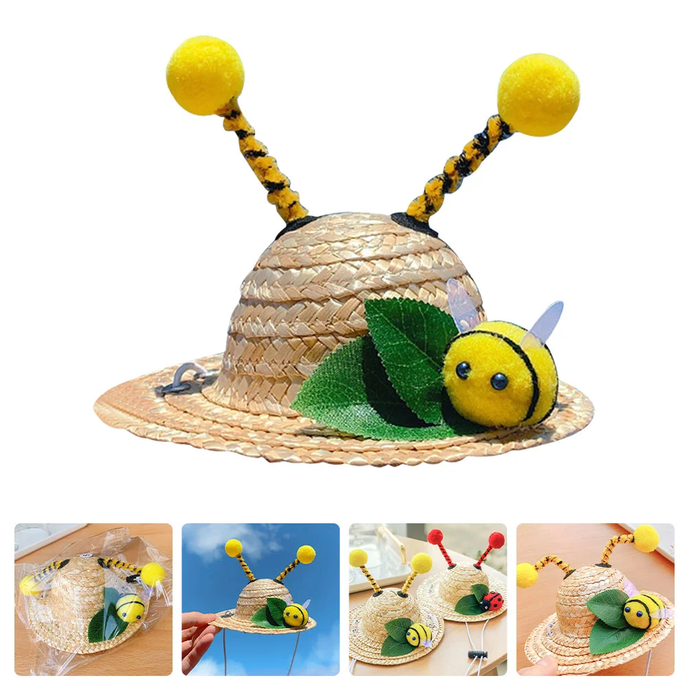 

Pet Photo Prop Small Animal Costume Hat Sunshade Bucket Hats for Woman Summer Cool Bee Modeling Decorative Mini