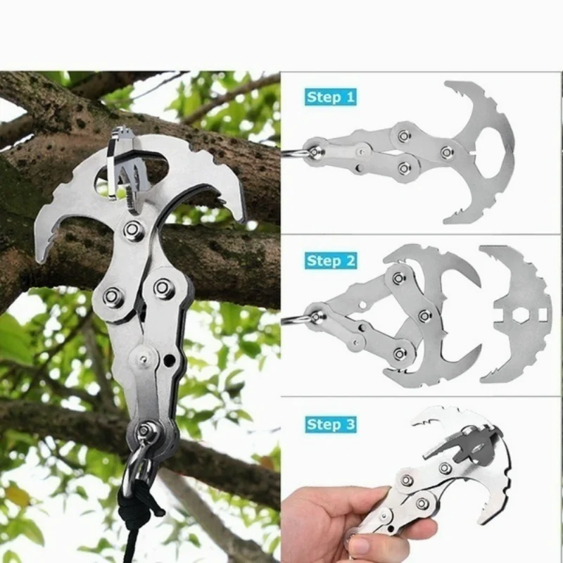 Outdoor Survival Stainless Steel Climbing Claw Ice Rock Hook