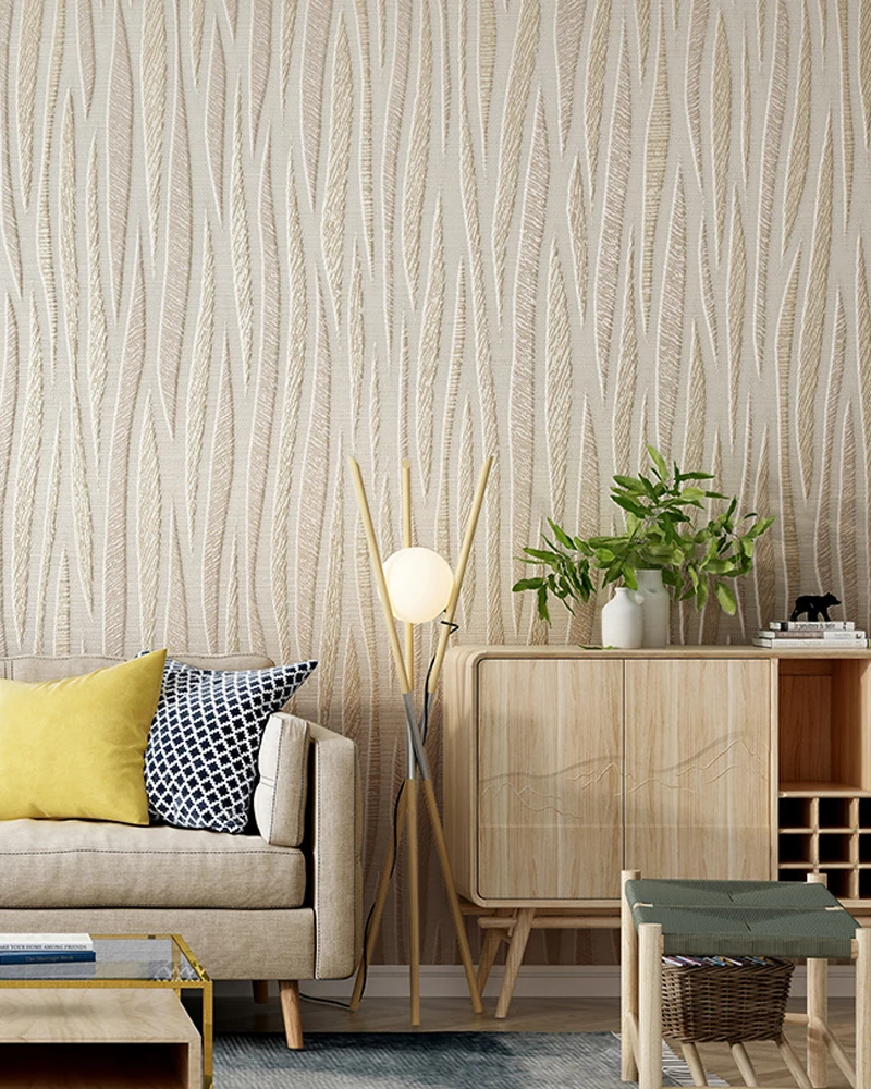 Coffee Gold Metallic Texture 3D Wave Wallpaper Vinyl Modern Wall Paper Roll