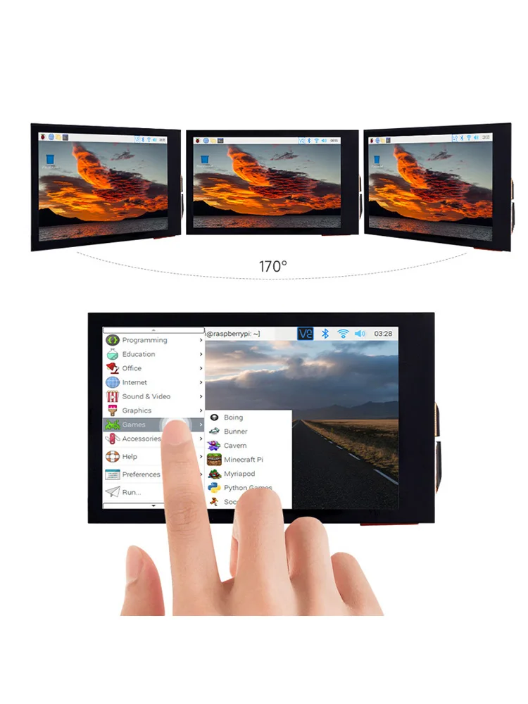 Raspberry Pi 4B 3.5inch Capacitive Touch Screen 3.5 inch LCD IPS Display 480×800 compatible with HDMI for PI4/3B+/Jetson Nano