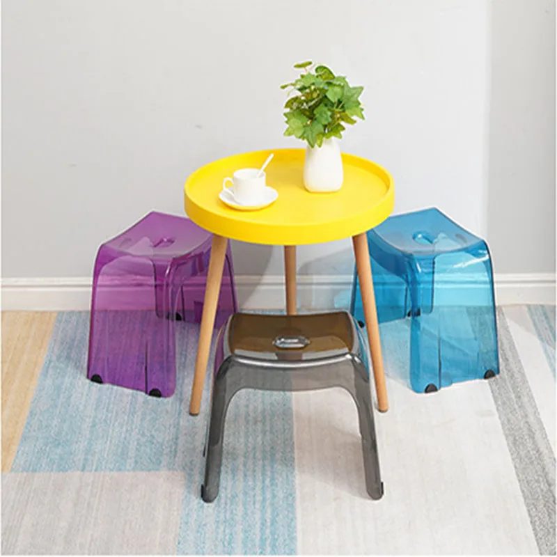 Household Living Room Tea Table Transparent Low Stool Shoes Stool