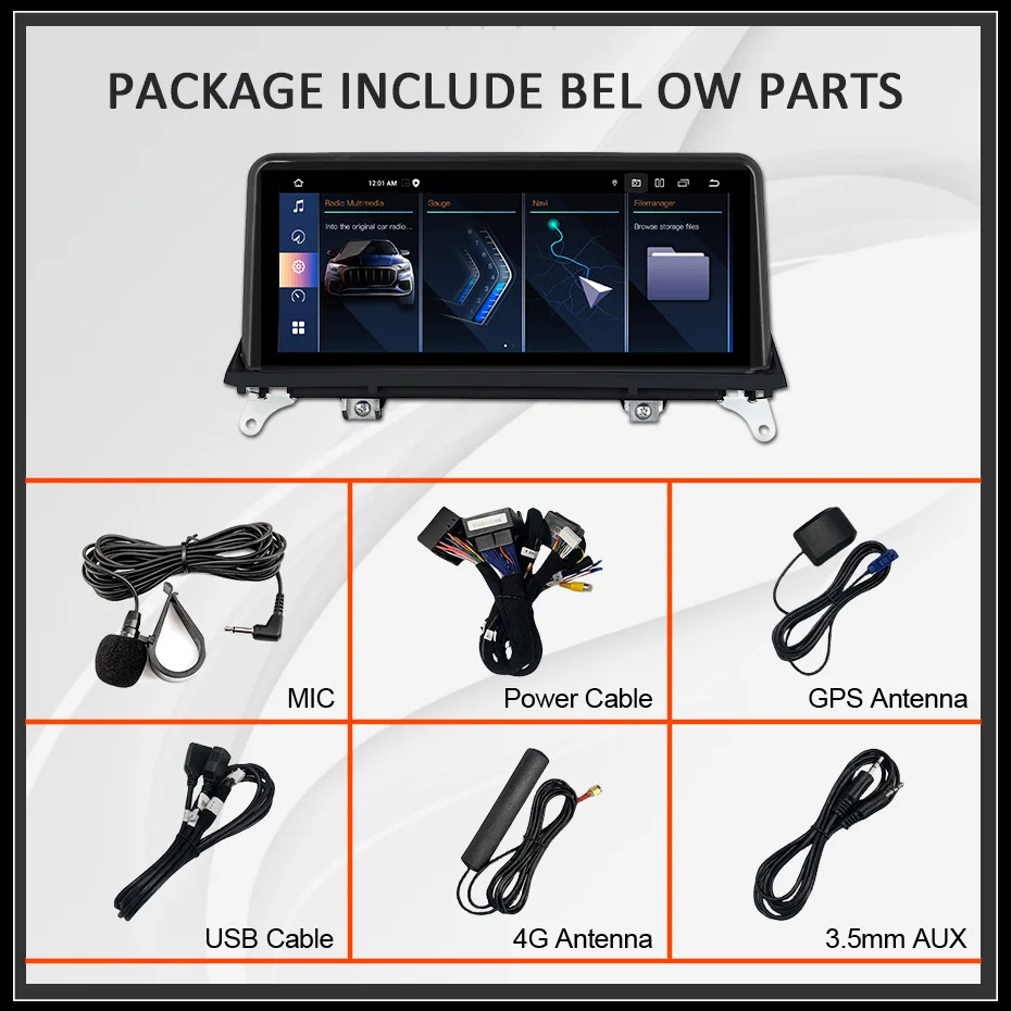 8-Kern Wireless Carplay Qualcomm Snapdrago Autoradio Android 15 Auto Stereo Für BMW X5 E70 X6 E71 Bluetooth Autoradio Navigation – Detail 2