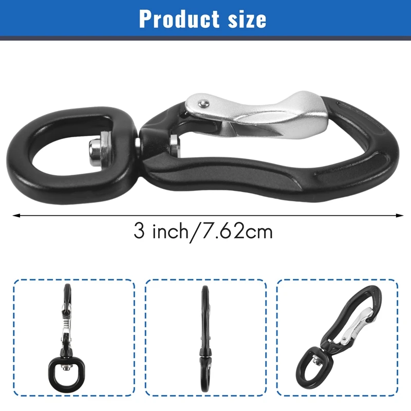 360&deg; Swivel Rotating Carabiner Clip,Multifunctional Aluminium Alloy Carabiner D Buckle For Outdoor Camping Hiking