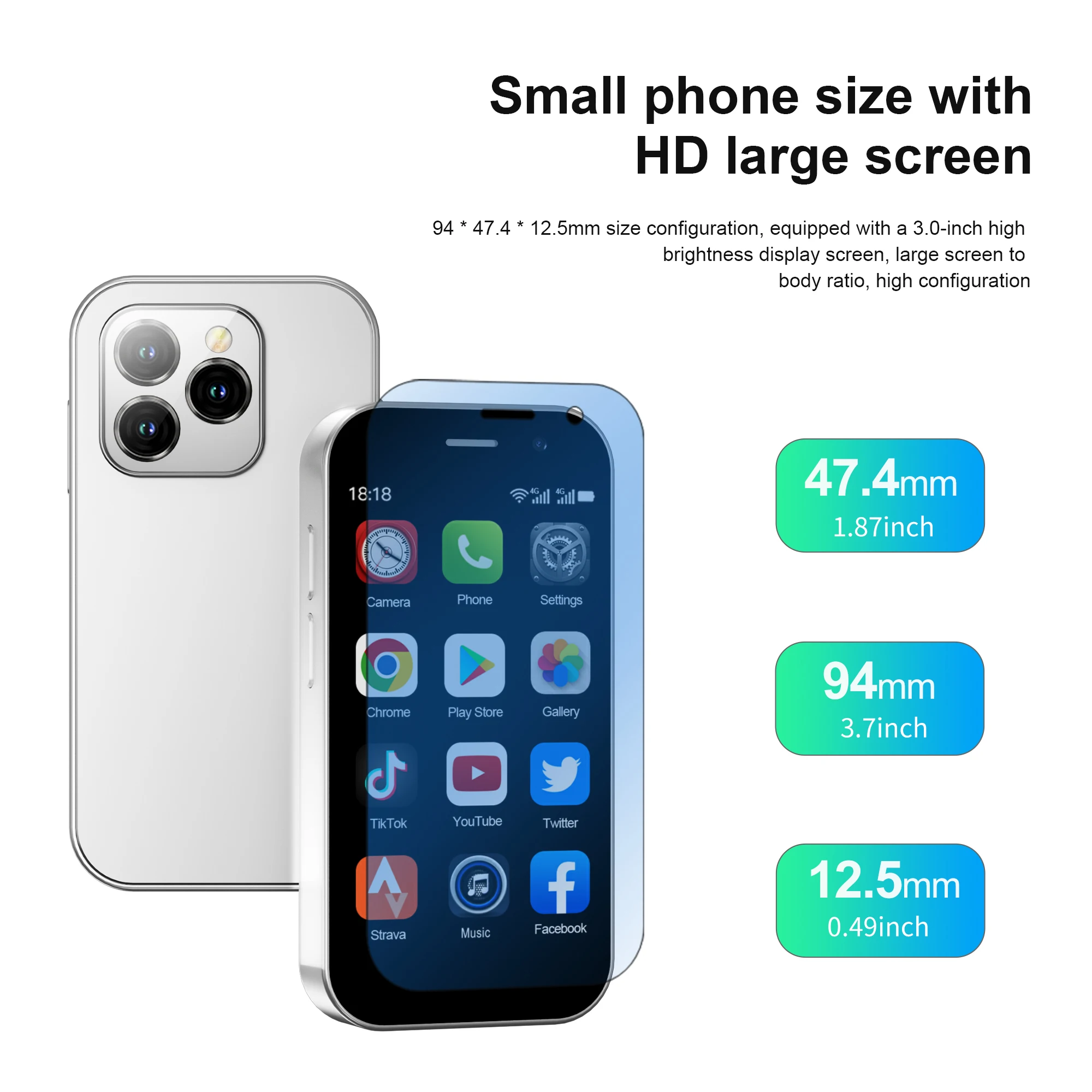 SERVO KING8000 Android Mini Smartphone 4G LTE 2GB+16GB Play Store GPS Face Unlock Wi-Fi 3.0" Cute Tiny Smart Phone 2 SIM Standby