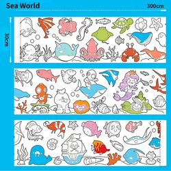 Children's Creative Coloring and Graffiti Paper Roll for Artistic Fun and Learning (Sea World)