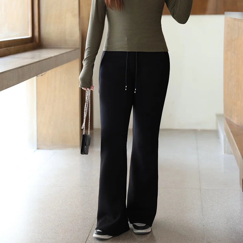 Plus Size Women's's Flare Pants Premium Retro Casual Stretch Slim American Spice Girl Trousers Autumn 2025