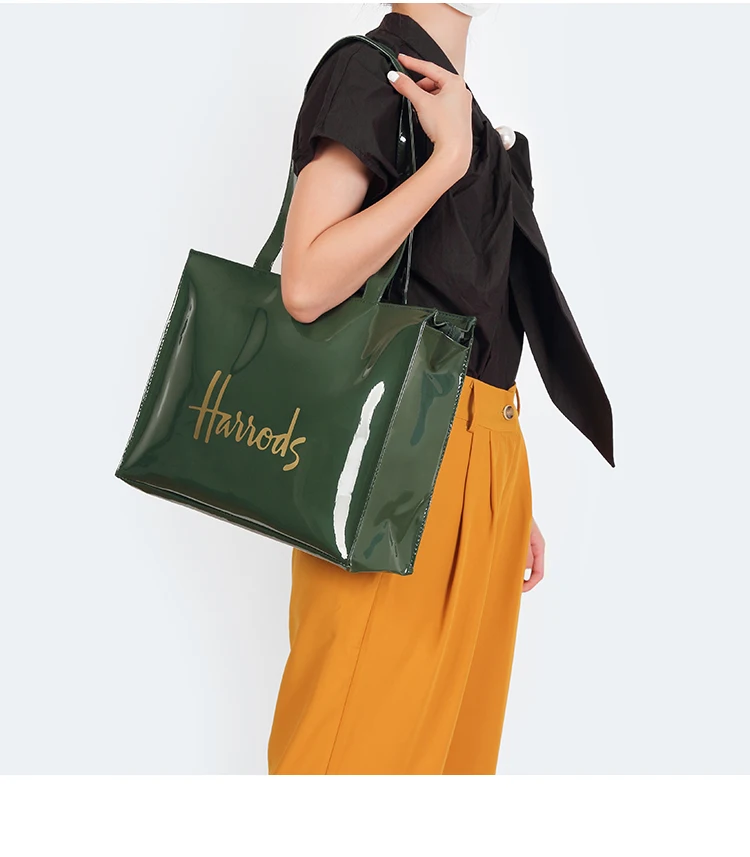 

Shopping Bags Reusable Waterproof PVC Shoulder Shopper Bag Fashion Style Jelly Handbags for Women Eco Friendly Flower Tote