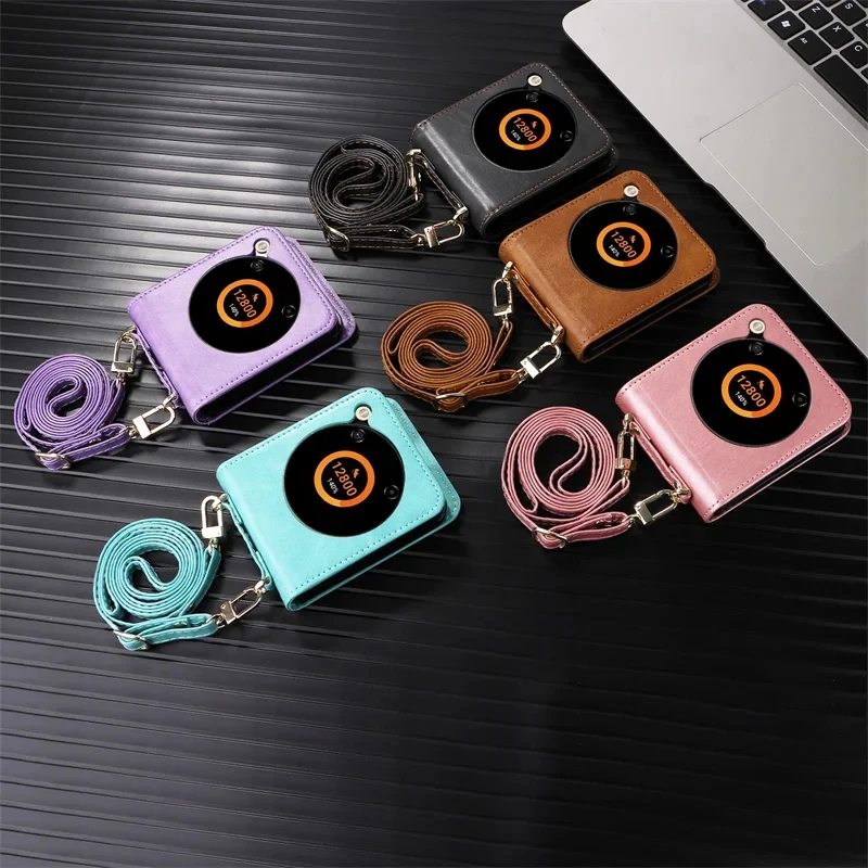 Crossbody Shockproof PU Leather Phone Case - Non-Slip, Hard Back Cover