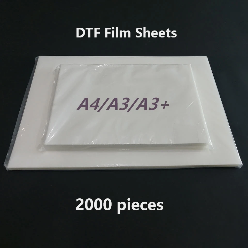 좋은 A4 A3 A3 + 핫 릴리스 화이트 잉크 DTF 열전달 필름 DTF 필름 프린터 용 열전달 PET 필름, 2000 개