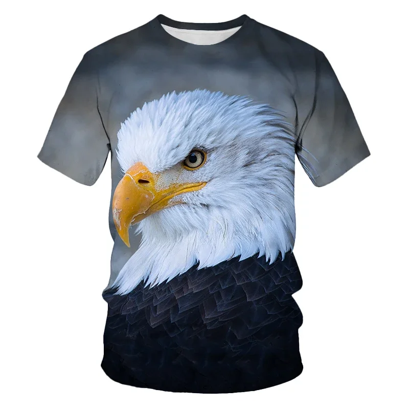 

New Summer Tide Bird Of Prey Picture Men T-Shirts Casual 3D Print Tees Hip Hop Personality Round Neck Short Sleeve Tops