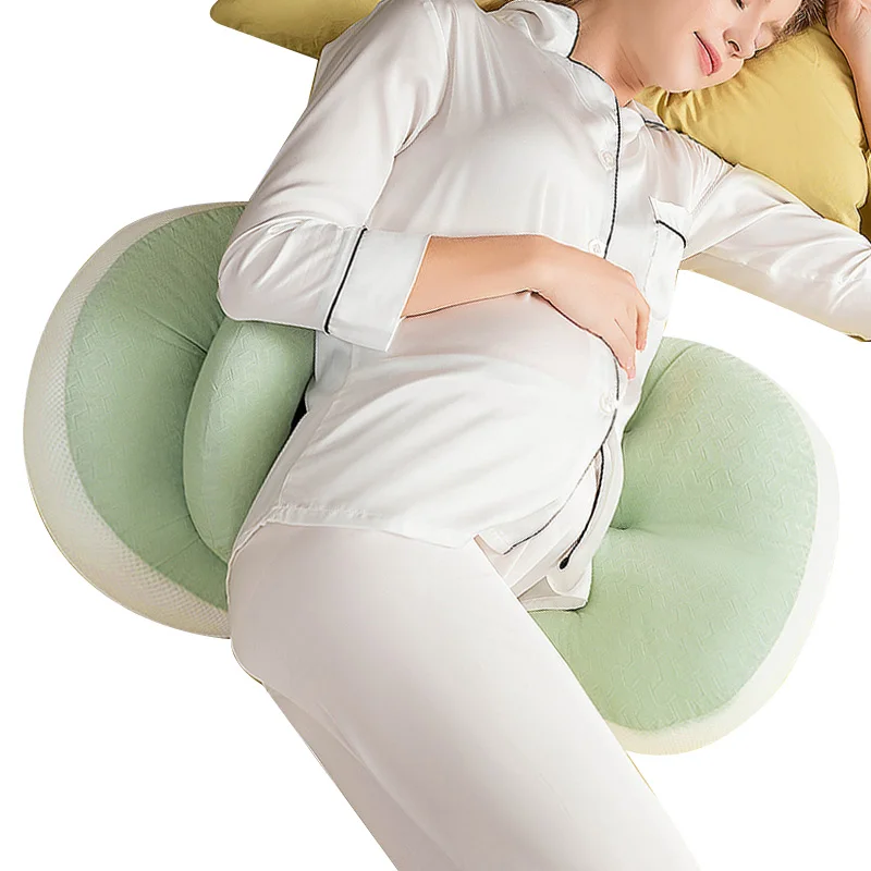 Portable and adjustable sleep pillow for pregnant women to support the abdomen, waist, and back