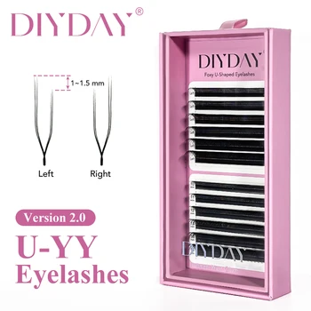 DIYDAY Foxy U-YY shaped Eyelash Extension Left Right  Style U-YY Volume Dense False Mink Lashes Natural U-Shaped YY Eyelashes 1