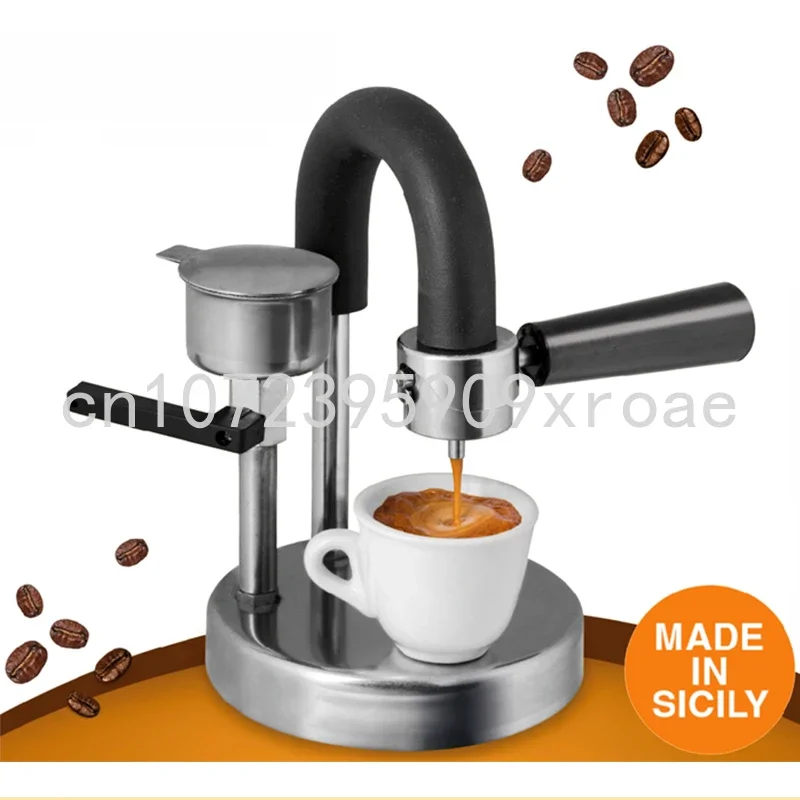 

Портативная кофемашина ручной работы, мини-кофейник эспрессо, можно разогревать с помощью газовой плиты, для дома и офиса