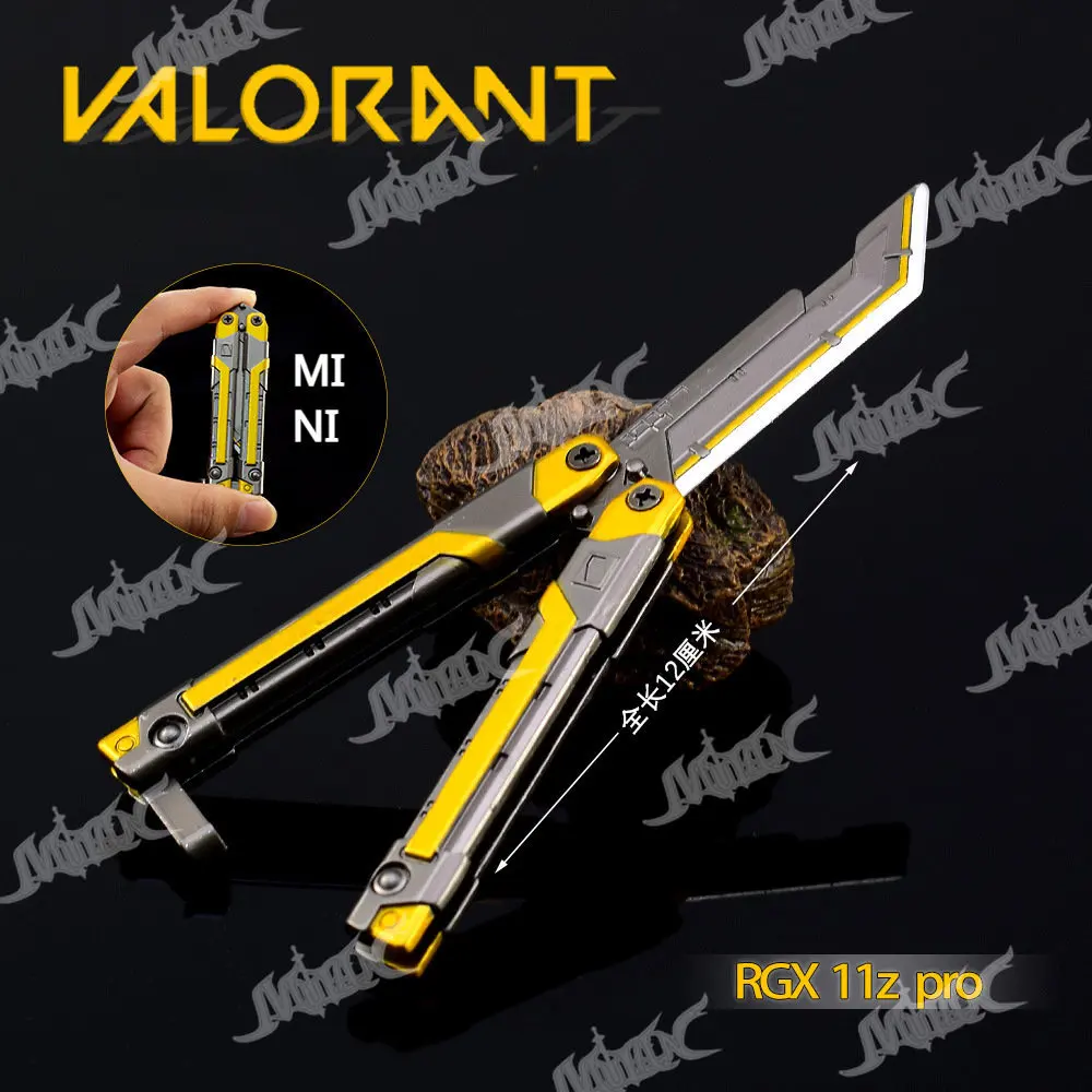 VALORANT Bali Song Knife RGX 11z Pro Mini 12cm Metal Game Japanese Samurai Sword Model Uncut Knife Weapon Toy for Kid Collection tears of the kingdom weapon link master sword keychain 12cm zelda sword metal models bali song knife weapon gifts toys for boys