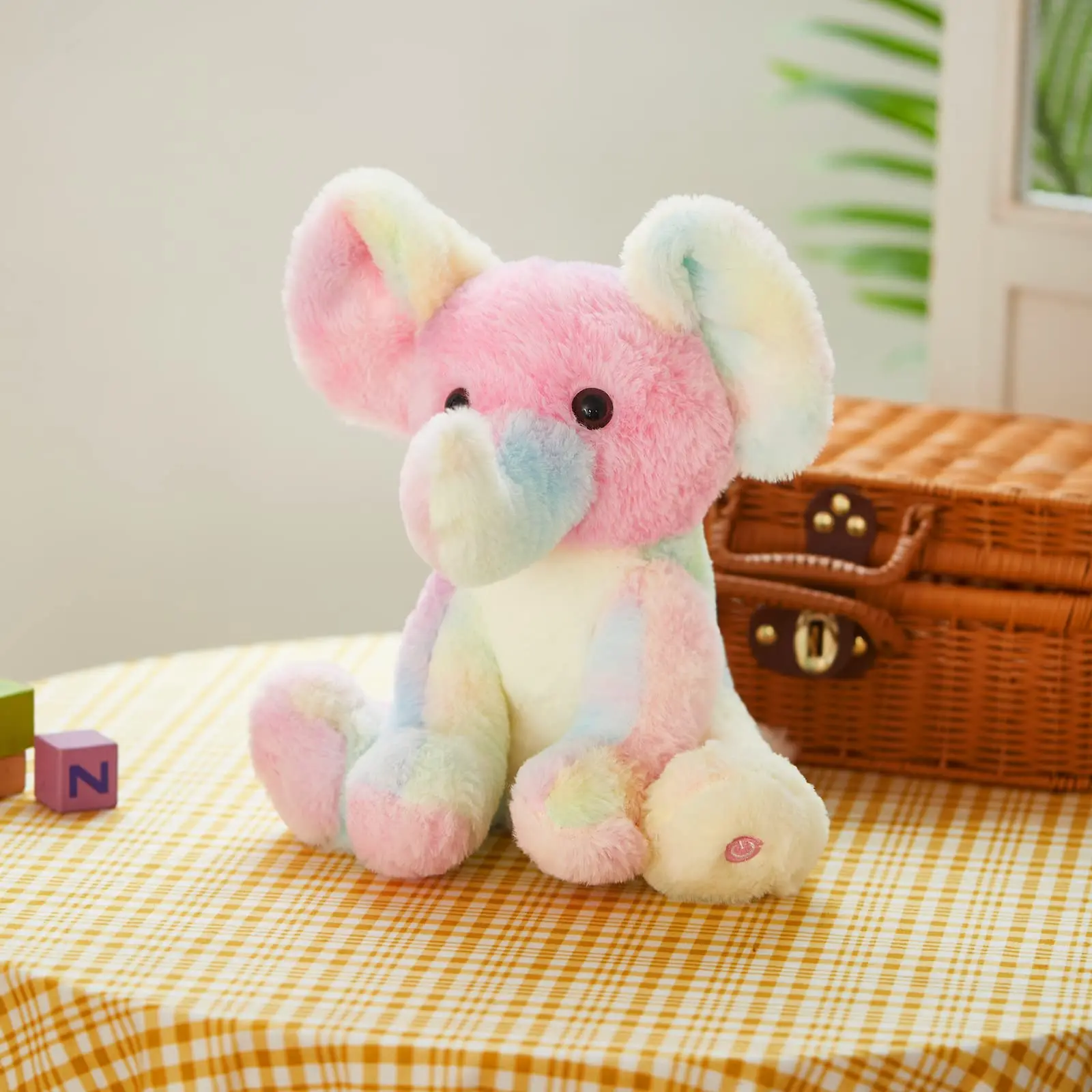 Plush Toy Elephant Doll Musical Glowing 28cm Throw Pillows Stuffed Toys for Girls Kids,plush toy