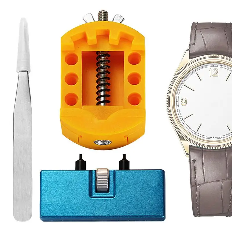 

Watch Repair Tool Box Watch Battery Removal Tool With Holder Base Tweezer Spring Bar Tool Watch Wrench Back Remover Adjustment