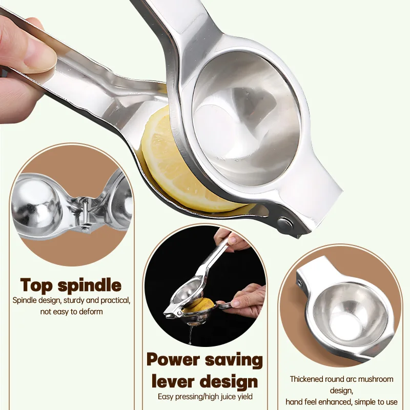 Fruit Juicer Stainless Steel Lemon Squeezer Portable Manual Juicer Processor Durable Orange Squeezer Washable Fruit Press Kitchen Accessories