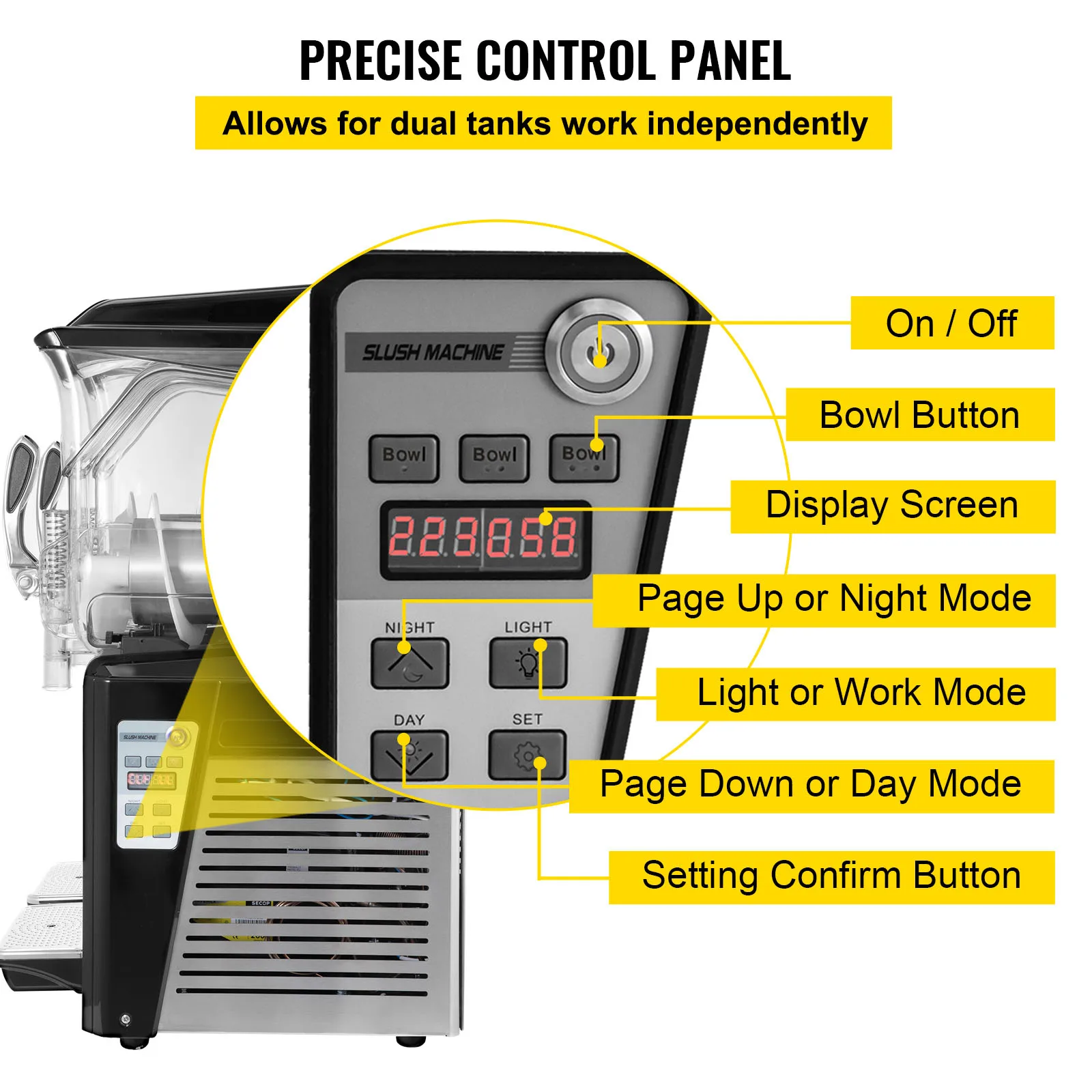 VEVOR 10L 20L 30L Slushie Machine Commercial Ice-Cool Juice Smoothie Slush Maker Frozen Drink Dispenser Vending Machine for Home 6