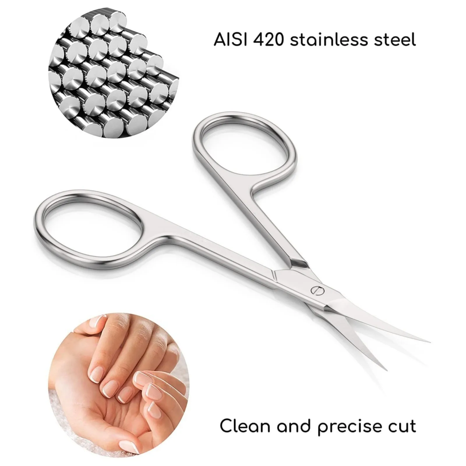 Professionele Cuticle Schaar Gebogen Blade Nail Schaar Duitsland Pedicure Beauty Grooming Gereedschap Voor Nail Wenkbrauw Wimper Droge Huid