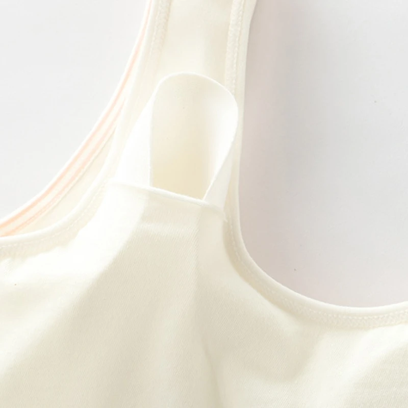 

Teen Girls Sport Training Bra with Removable Pad Contrast Color Striped Wireless Underwear Deer Print Crop Top Vest
