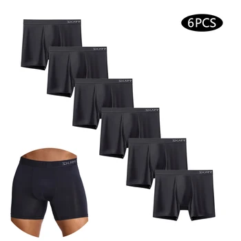 6 pz Nuovo Uomo Mutande Sexy di Colore Solido Mutandine da Uomo Set di Alta Qualità Mens Boxer Biancheria Intima di Marca Poliestere Tronchi Maschili Pantaloncini 1