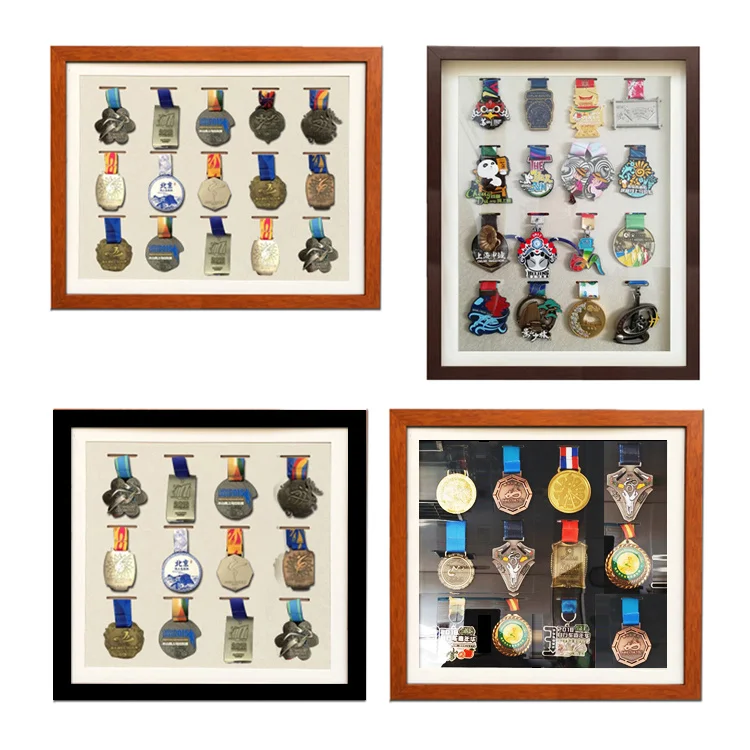 WoodMarathonMedalDisplayframeCustomPhotoFrameforMedalsHolder