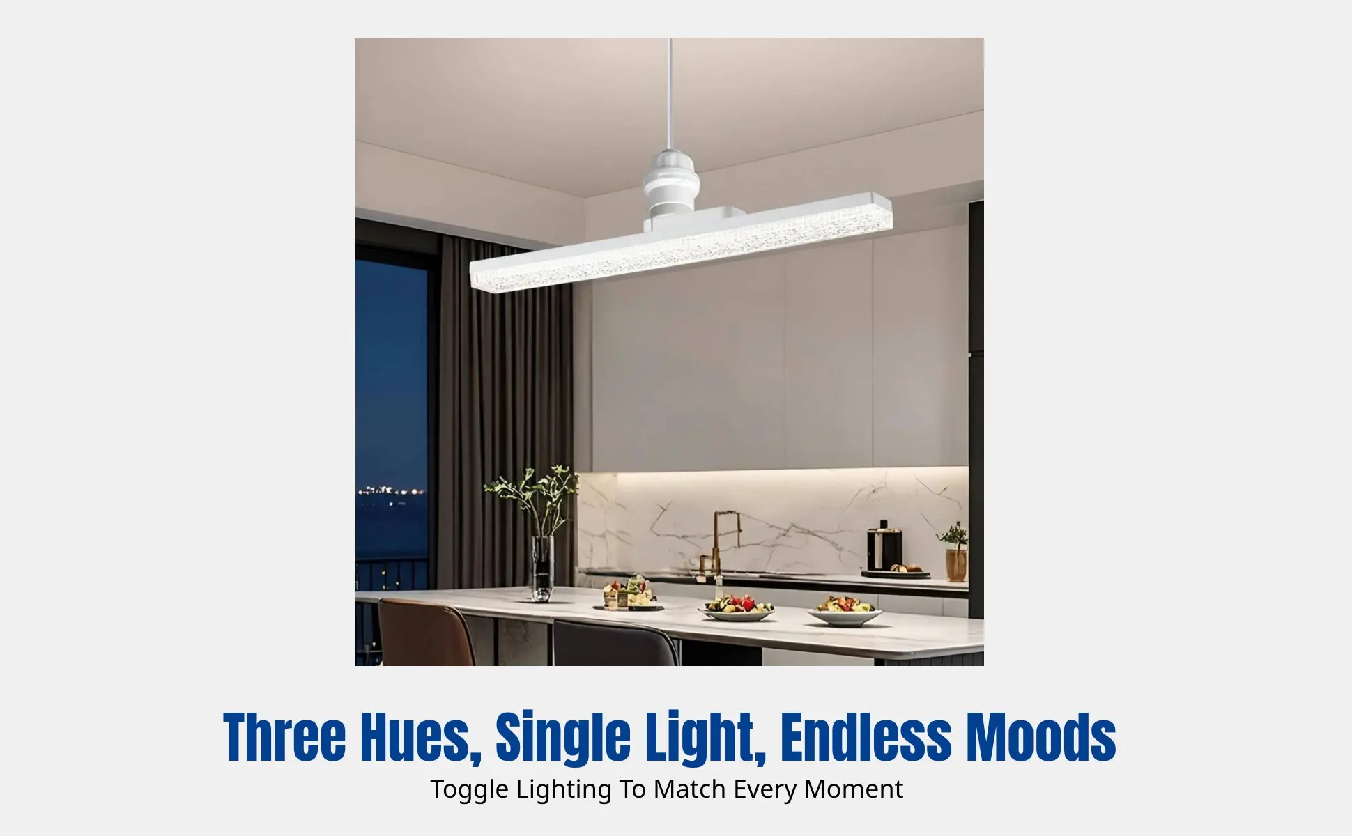 LED Bar Bulb, Ultra Bright, Energy Saving, E27 Base, Tricolor Dimmable, Home Lighting, Crystal Pendant Compatible