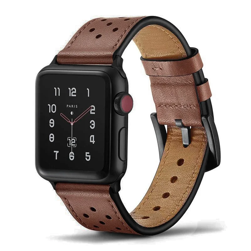 Leather strap For Apple watch band 45mm 44mm Ultra2 49mm 40mm 42mm 38/41mm 44 45 mm Retro bracelet iWatch serie 9 8 7 4 5 6 3 se