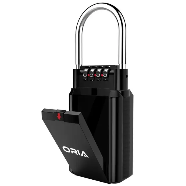 ORIA Key Safe Box Keys Storage Combination Lock Box Key Storage Lock Box 4-Digit Combination Lock Waterproof Indoor/Outdoor 2