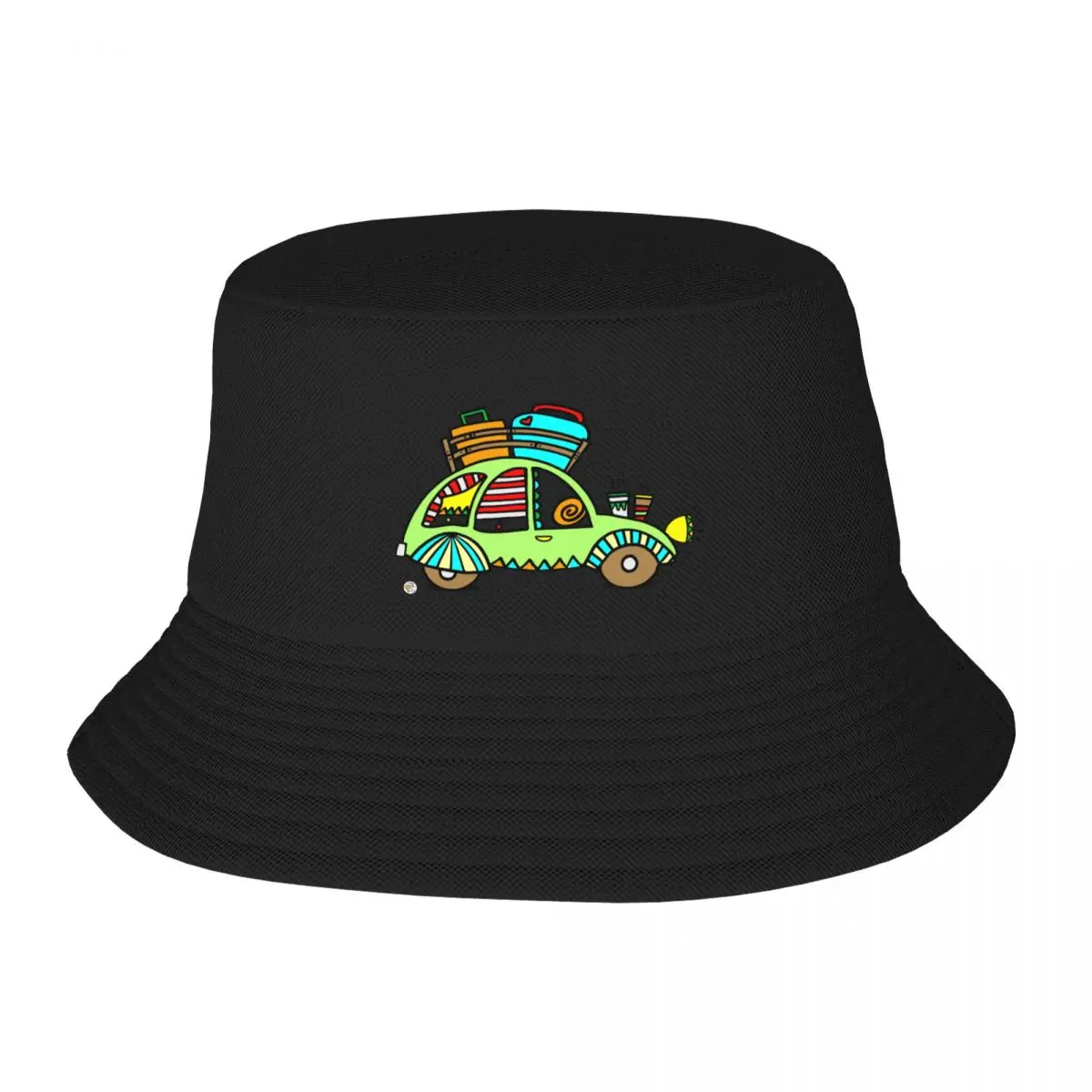 

cute green 2CV car vehicle cute travel design 01 Bucket Hat western hats Icon tea hats Mountaineering Hat For Men Women's