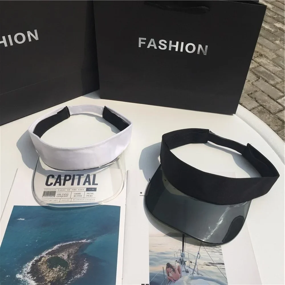 Sun Hat Summer Anti-UV Transparent Empty Top Plastic PVC Women Men Fashion Visor Caps Outdoor Sport Bicycle Sunshade sun hat,sun protection hat,empty top hat