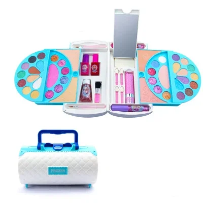 Disney girls Princess frozen Makeup Box Cosmetic Toys handbag snow White Watersoluble Makeup gift toys
