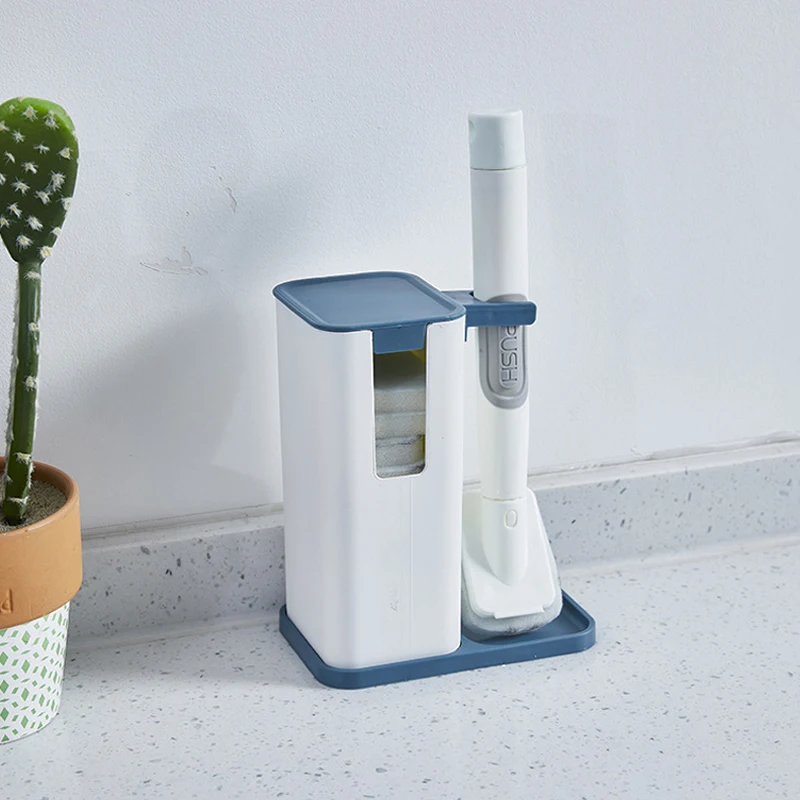 

Kitchen Wash Pot Dish Brush, Washing Utensils with Washing Up Liquid Soap Dispenser, Household Cleaning Accessories