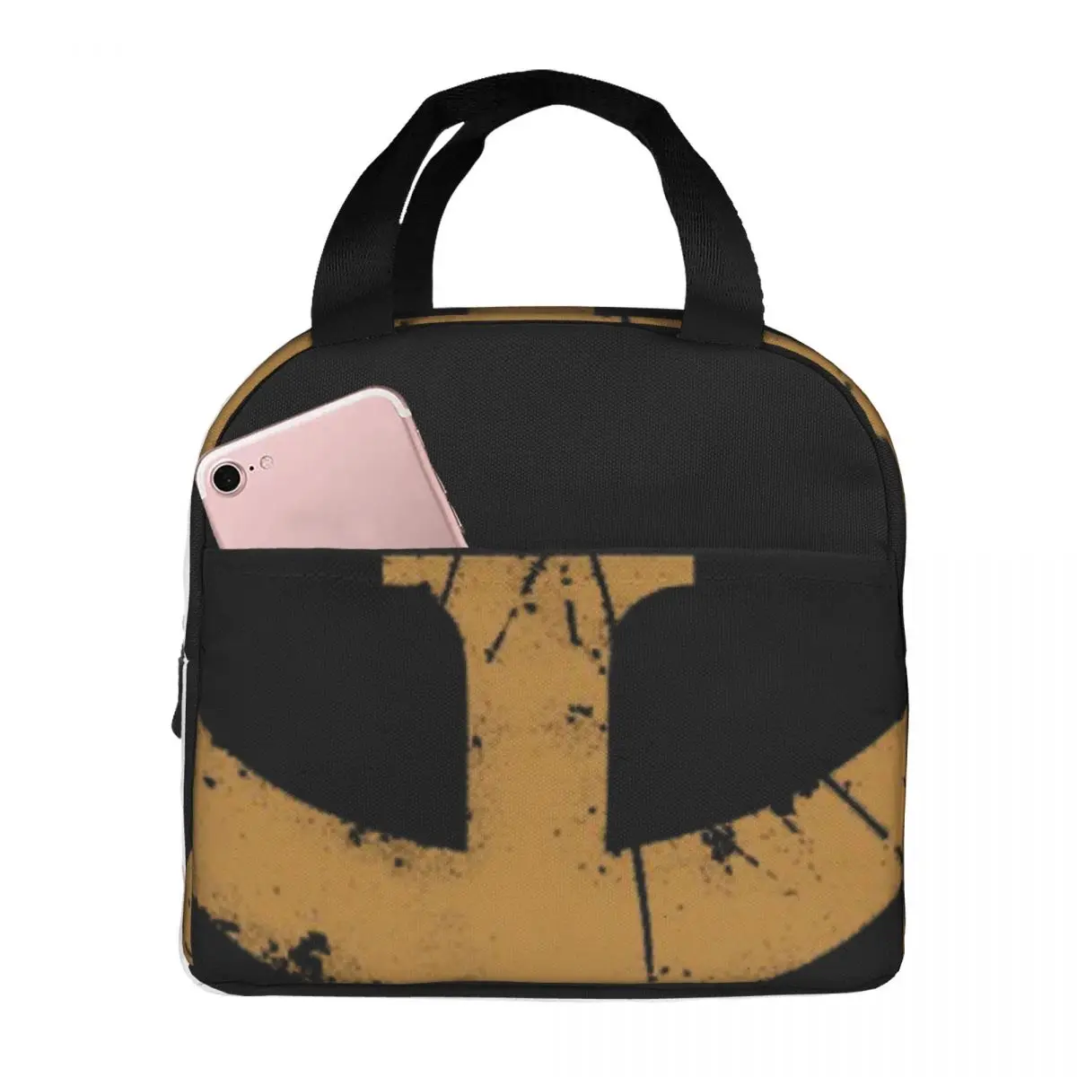 

Quake Bronze Lunch Bag Unisex Portable Cooler Thermal Insulated Lunch Box Picnic Storage Food Bento Box
