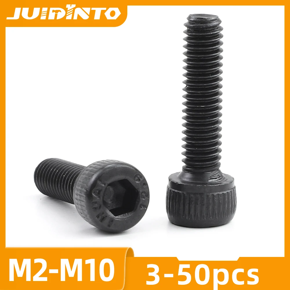 JUIDINTO 3-50pcs Hex Socket Head Cap Screw 12.9 Carbon steel Allen Screw M2-M10 Hex Cap Screw Bolt for Motorcycle Bicycle Car