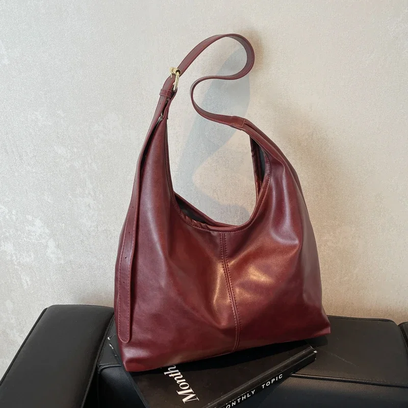 Single Shoulder PU Tote Bag Intellectual Casual Retro Fashion