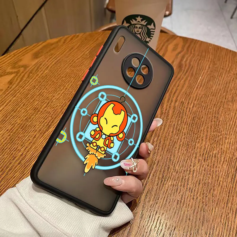 thumbnail image 1 of Funda mate para Huawei Y6P P50 P40 P30 P20 MATE 40 30 20 PRO PLUS Y7P Y9 Funda Shell Marvel dibujos animados héroe Spider-Man Lron Man, 1 of 5